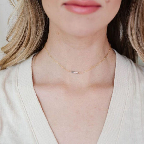 gray pearl choker