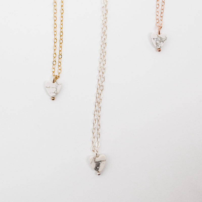 howlite heart necklace